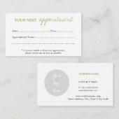 Afsprakenkaartje (Voorkant / Achterkant)