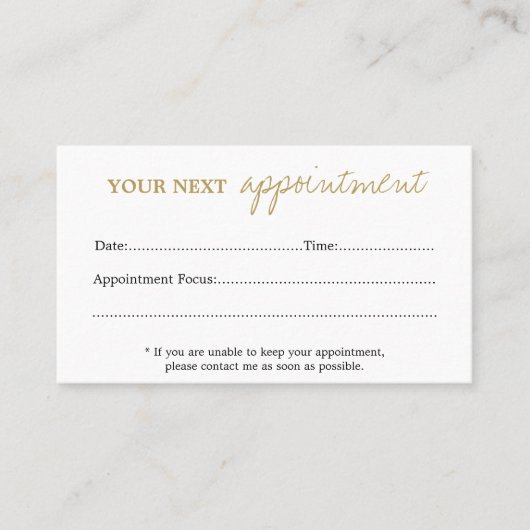 Afsprakenkaartje (Voorkant)