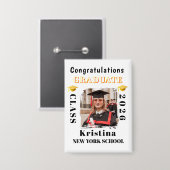 Afsstudeerfoto Afstudeercongratulaties Aangepast Button (Voorkant / Achterkant)