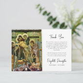 Afstamming van de kruis icoon Orthodoxe begrafenis Bedankkaart (Staand voorkant)