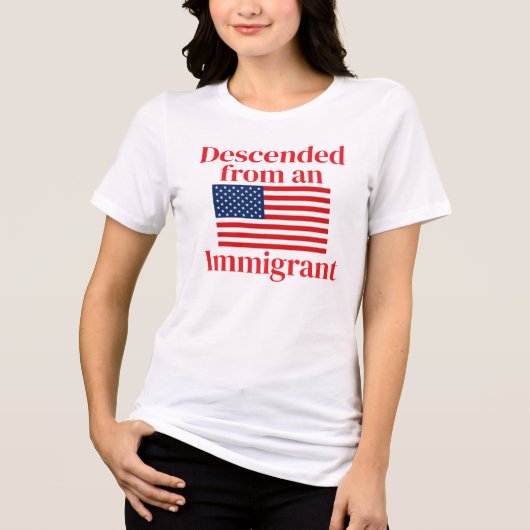 Afstamming van een immigrant (aanpasbaar) Tri-Blend shirt (Voorkant)