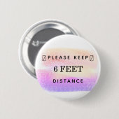 Afstand behouden - 19 lichtpastels penseelstreken ronde button 5,7 cm (Voorkant /achterkant)