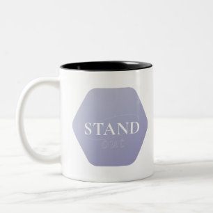 Afstand Citaat retro typografie geometrische prijs Tweekleurige Koffiemok