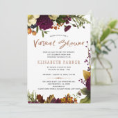 Afstand douche bordeaux bloemen virtuele douche kaart (Staand voorkant)