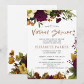 Afstand douche bordeaux bloemen virtuele douche kaart (Voorkant / Achterkant)