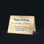 Afstand Happy Birthday Husband Kaart<br><div class="desc">Luxe Gouden Afstand Happy Birthday Man gepersonaliseerd Wenskaart.</div>