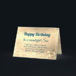 Afstand Happy Birthday Son Kaart<br><div class="desc">Luxe gouden afstand Happy Birthday Son gepersonaliseerd Wenskaart.</div>