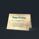 Afstand Happy Birthday Son Kaart<br><div class="desc">Luxe gouden afstand Happy Birthday Son gepersonaliseerd Wenskaart.</div>