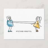 Afstand-Knuffel Briefkaart (Voorkant)