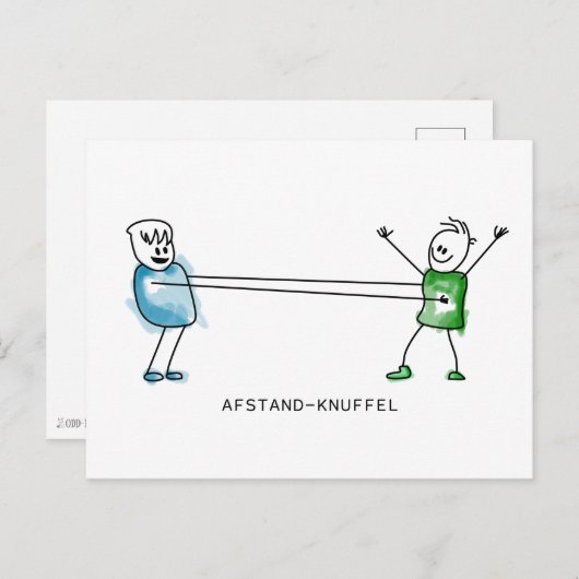 Afstand-Knuffel Briefkaart (Voorkant / Achterkant)