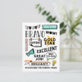 Afstand leren Einde jaar Briefkaart (Staand voorkant)