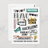 Afstand leren Einde jaar Briefkaart (Voorkant / Achterkant)