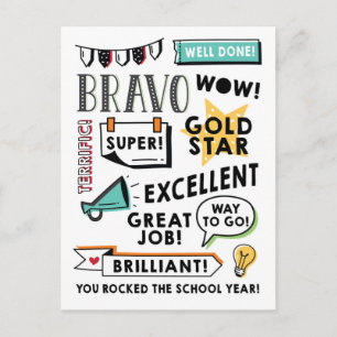 Afstand leren Einde jaar Briefkaart