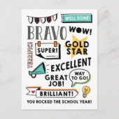 Afstand leren Einde jaar Briefkaart (Voorkant)