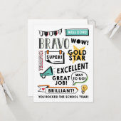 Afstand leren Einde jaar kaart (Voorkant / Achterkant in situ)