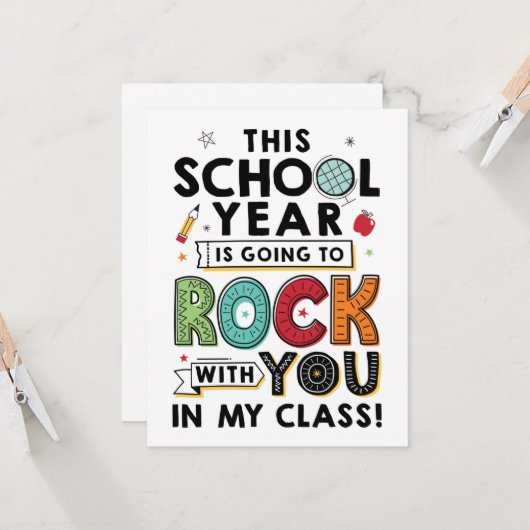 Afstand leren Einde jaar kaart (Voorkant / Achterkant in situ)