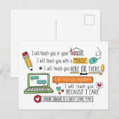 Afstand leren Student Aanmoediging Briefkaart (Voorkant / Achterkant)