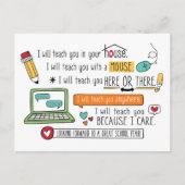 Afstand leren Student Aanmoediging Briefkaart (Voorkant)