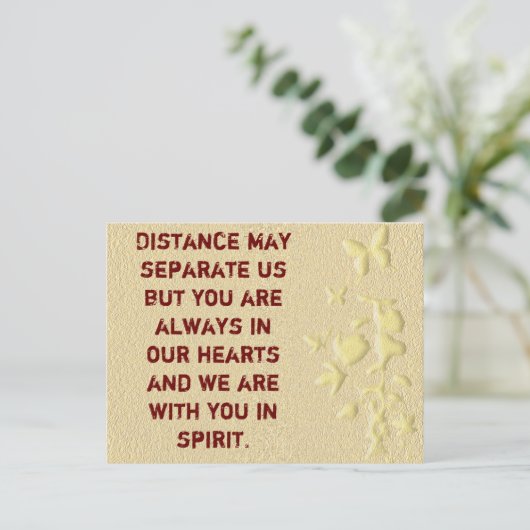 Afstand mag ons scheiden-ansichtkaart briefkaart (Staand voorkant)