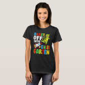 Afstand naar Kindergarten 1 dag T Rex Space Ba T-shirt (Voorkant volledig)