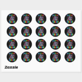 Afstand naar school in kindergarten ronde sticker (Vel)