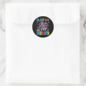 Afstand naar school in kindergarten ronde sticker (Tas)