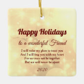 Afstand Prettige feestdagen keramisch Ornament (Voorkant)