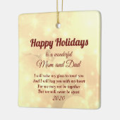 Afstand Prettige feestdagen moeder en vader Keramisch Ornament (Links)