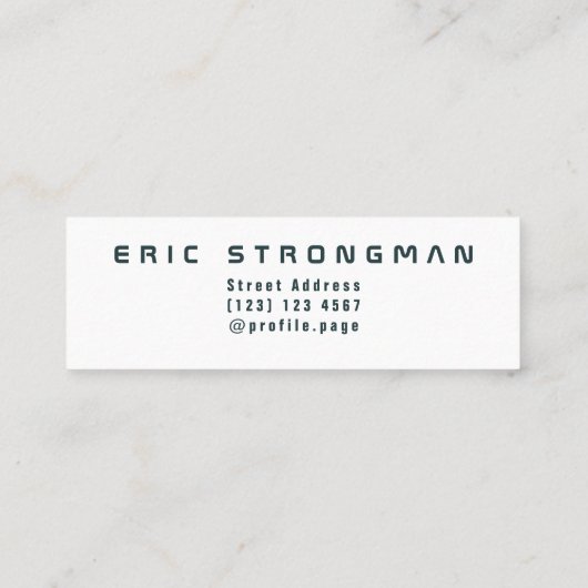 Afstand reusachtige tekstafdekking mini visitekaartje (Achterkant)