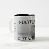 Afstand ten opzichte van Mayflower Passenger Tweekleurige Koffiemok (Voorkant links)
