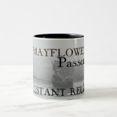 Afstand ten opzichte van Mayflower Passenger Tweekleurige Koffiemok (Center)