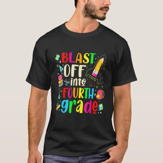 Afstand tot vierde klas - eerste schooldag t-shirt (Voorkant)