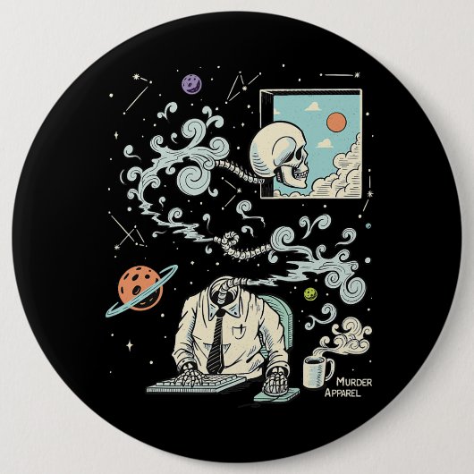 Afstand van ADHD-skelet 61 Ronde Button 6,0 Cm (Voorkant)