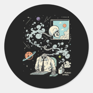 Afstand van ADHD-skelet 61 Ronde Sticker