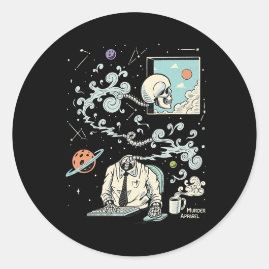 Afstand van ADHD-skelet 61 Ronde Sticker (Voorkant)