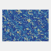 Afstand van marineblauw en gele afbeelding inpakpapier vel (Voorkant 2)