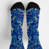 Afstand van marineblauw en gele afbeelding sokken (Top)