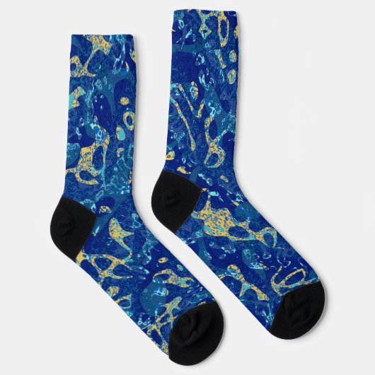 Afstand van marineblauw en gele afbeelding sokken (Rechts)