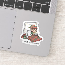 Afstands-Elfenchaos – Grappige Kerstmis Werk van T Sticker