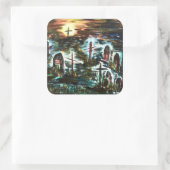 Afstandslicht Vierkante Sticker (Tas)