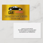 Afstelling van de auto | Goud metaal automatisch r Visitekaartje (Voorkant / Achterkant)