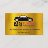 Afstelling van de auto | Goud metaal automatisch r Visitekaartje (Voorkant)