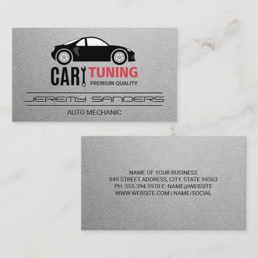 Afstelling van de auto | Logo voor automatische re Visitekaartje (Voorkant / Achterkant)