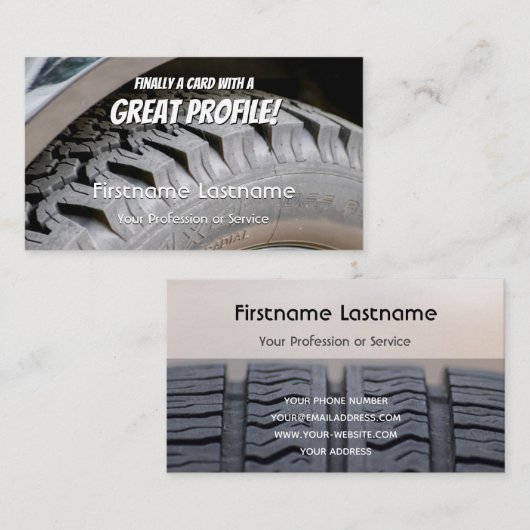 Afstelling van de funny band fitter en wielexpert visitekaartje (Voorkant / Achterkant)