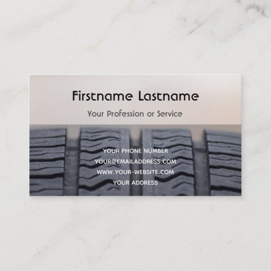 Afstelling van de funny band fitter en wielexpert visitekaartje (Achterkant)