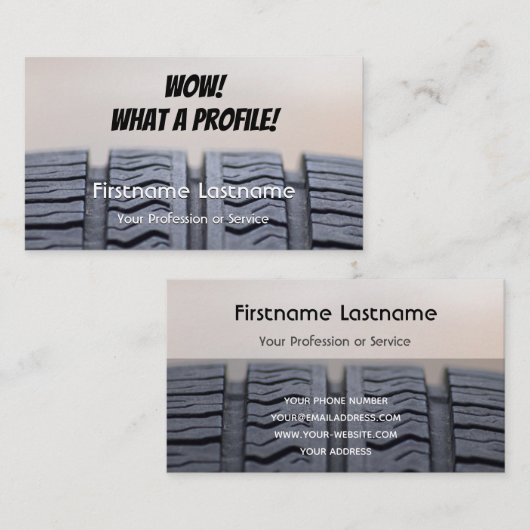 Afstelling van de funny band fitter en wielexpert visitekaartje (Voorkant / Achterkant)