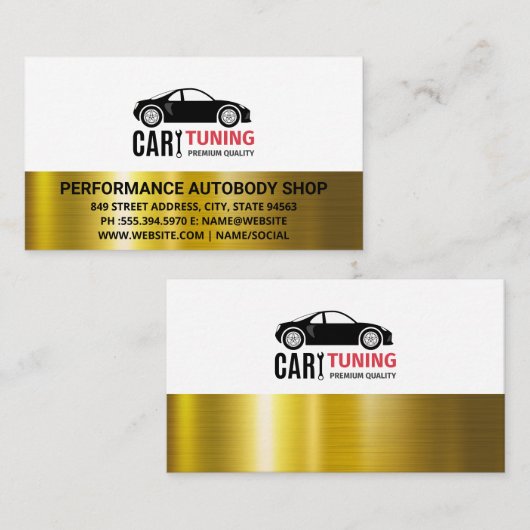 Afstemming auto's | Automatisch winkelen Visitekaartje (Voorkant / Achterkant)