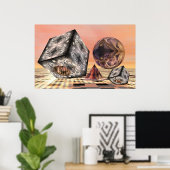 Afstotende geometrische vormen poster (Thuiskantoor)