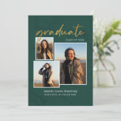 Afstudeer 4 Foto Collage Script Groen Afgestudeerd Aankondiging (Staand voorkant)