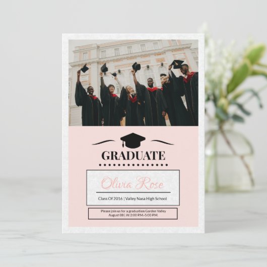 Afstudeer aankondiging sjabloon (Staand voorkant)